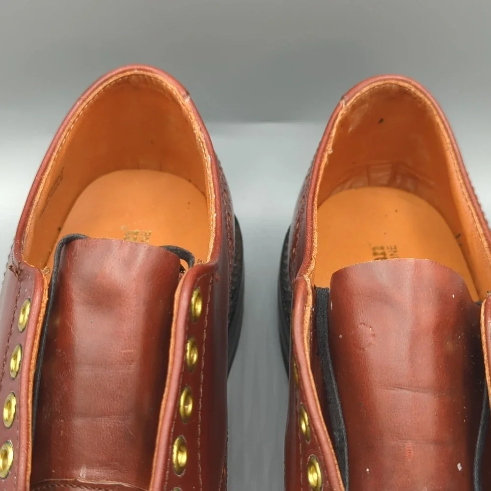 Vintage LL Bean Leather Plain Toe Derby Dress Shoes Mens 10.5 C Brown USA